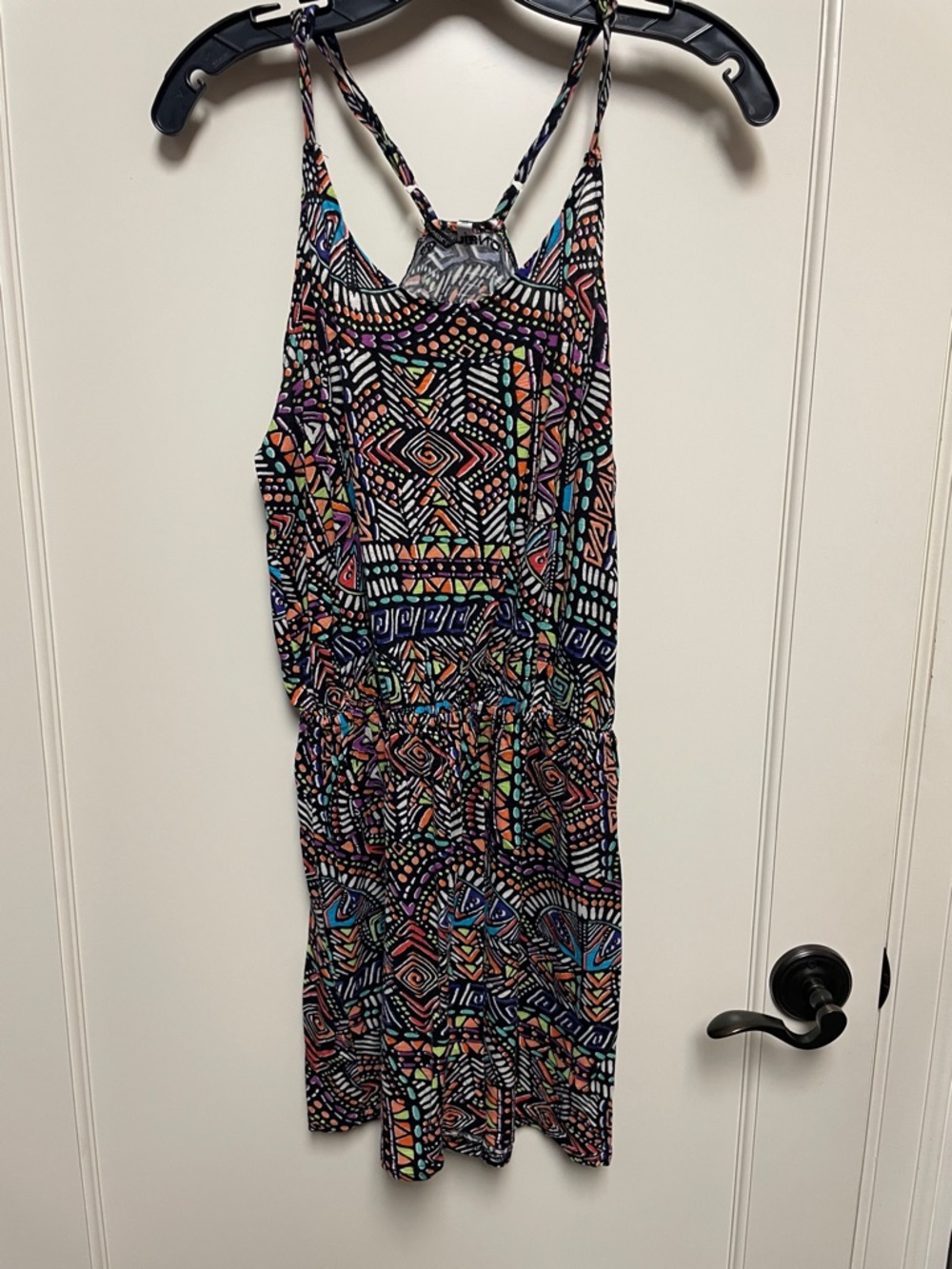 O'Neill Multicolor Geometric Jersey Racerback Mini Dress
